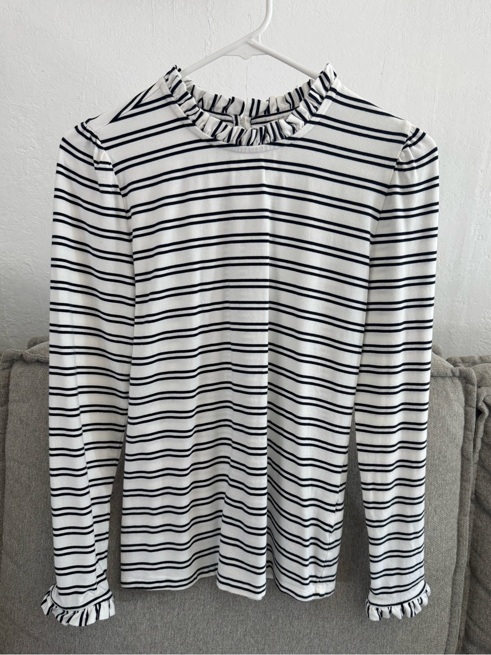 Caslon Navy Blue Nancy Stripe Blouse Size XS